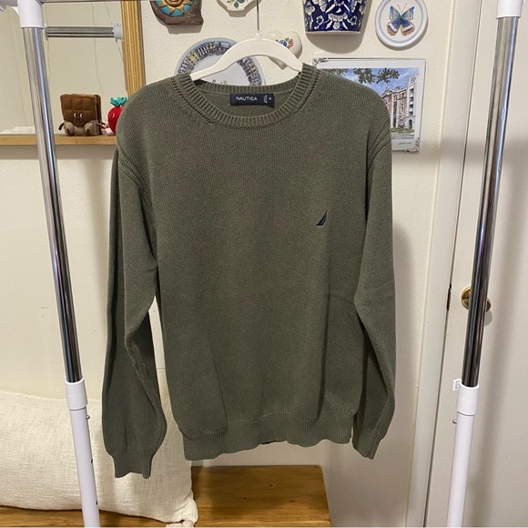 Nautica Other - Nautica Men's Green Crewneck Sweater 100% Cotton